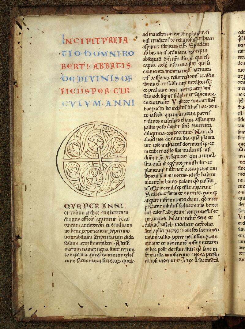 Douai, Bibl. mun., ms. 0063, f. 001v - vue 2