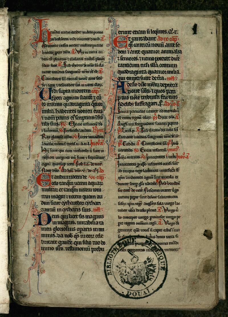 Douai, Bibl. mun., ms. 0153, f. 001 - vue 2