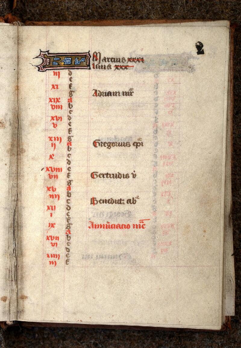 Douai, Bibl. mun., ms. 0180, f. 002 - vue 2