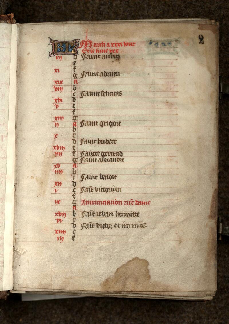 Douai, Bibl. mun., ms. 0185, f. 002 - vue 2
