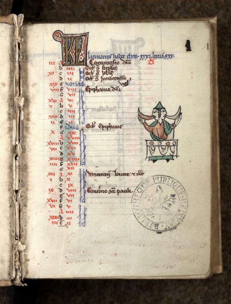 Douai, Bibl. mun., ms. 0186, f. 001 - vue 2