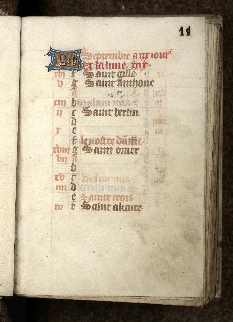 Douai, Bibl. mun., ms. 0190, f. 011 - vue 2