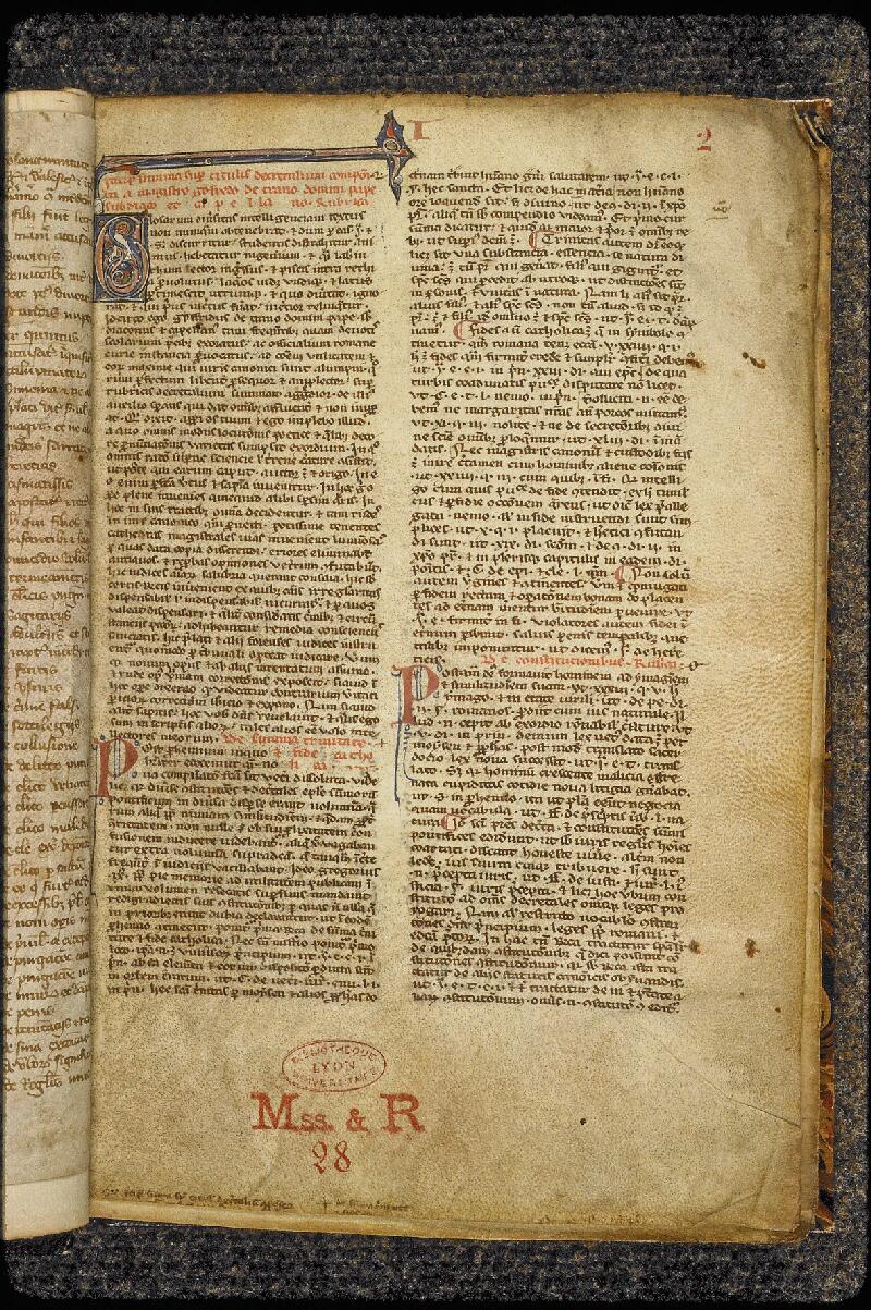 Lyon, Bibl. univ., ms. 0002, f. 002 - vue 2