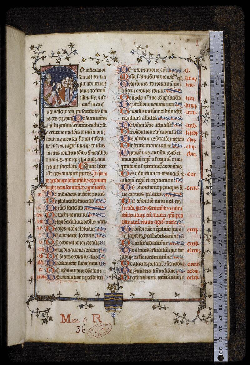 Lyon, Bibl. univ., ms. 0011, f. 001 - vue 1