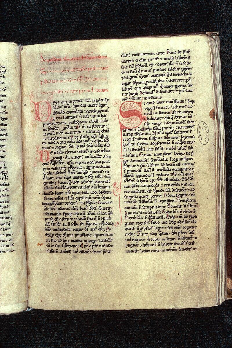 Melun, Bibl. mun., ms. 0017, f. 123 - vue 2