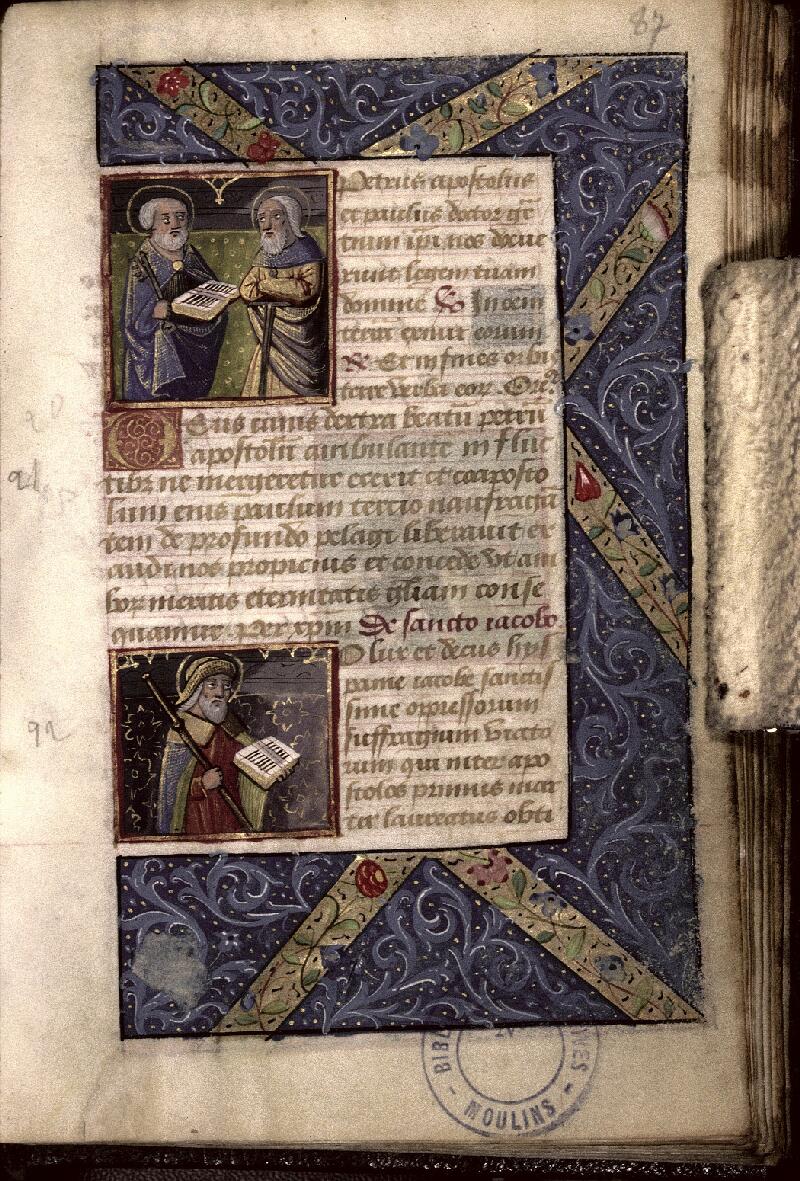 Moulins, Bibl. mun., ms. 0079, f. 087 - vue 1