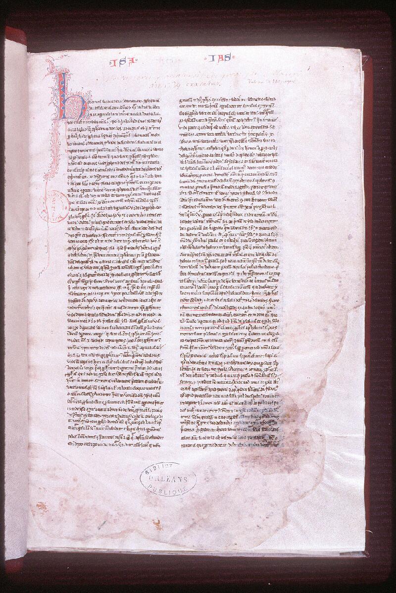 Orléans, Bibl. mun., ms. 0024, p. 001 - vue 2
