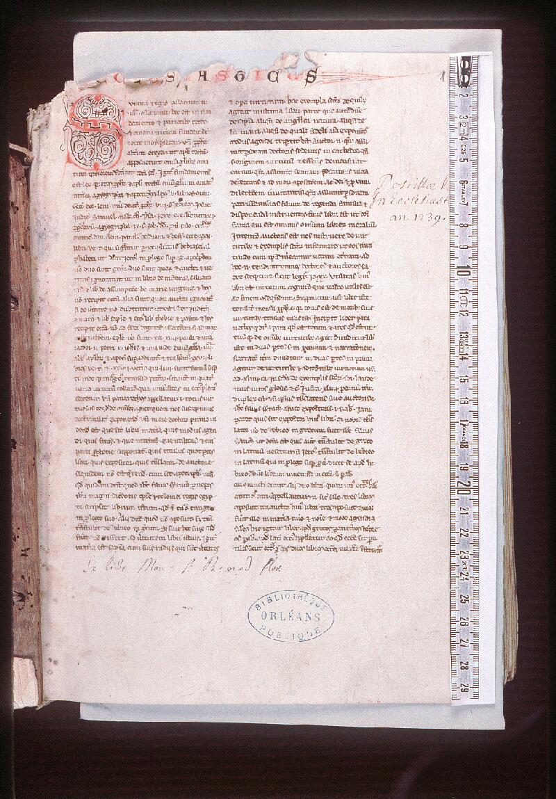 Orléans, Bibl. mun., ms. 0026, p. 001 - vue 1