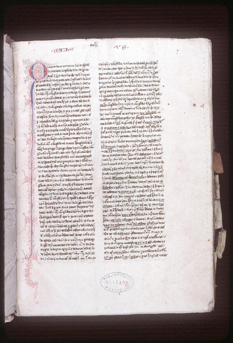 Orléans, Bibl. mun., ms. 0028, p. 001 - vue 2