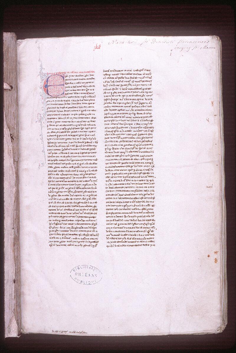 Orléans, Bibl. mun., ms. 0030, p. 001 - vue 2
