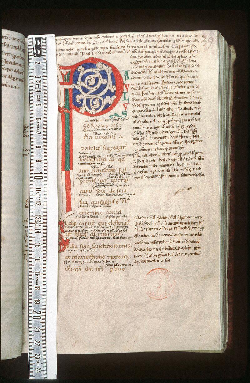Orléans, Bibl. mun., ms. 0086, p. 039 - vue 1