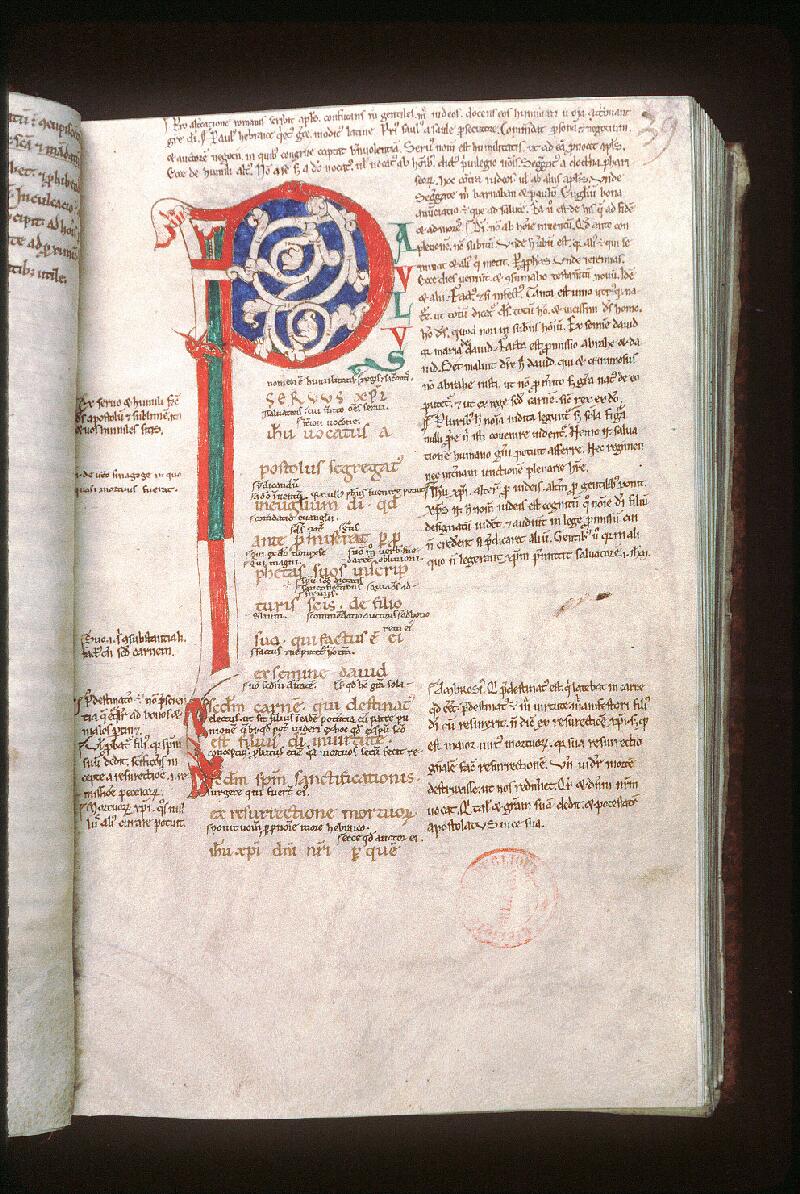 Orléans, Bibl. mun., ms. 0086, p. 039 - vue 2