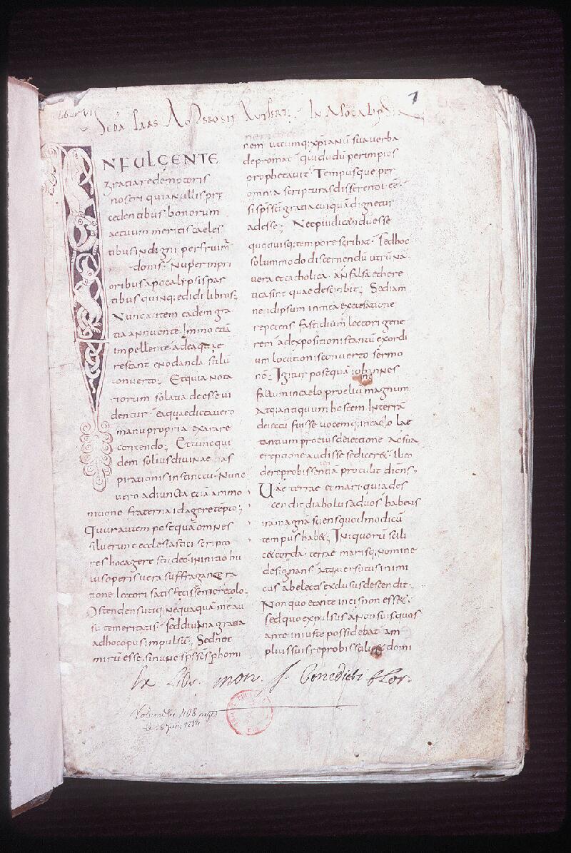Orléans, Bibl. mun., ms. 0092, p. 001 - vue 2