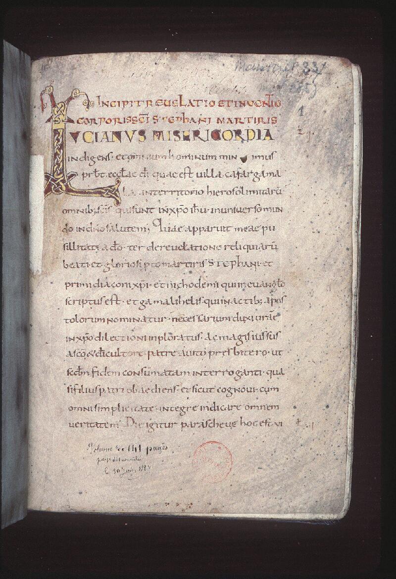 Orléans, Bibl. mun., ms. 0337, p. 001 - vue 2