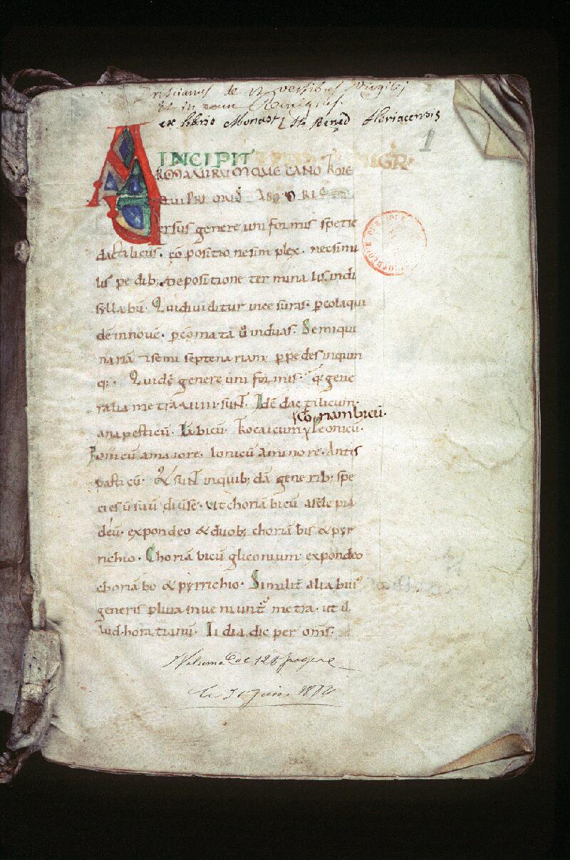 Orléans, Bibl. mun., ms. 0305, p. 001 - vue 2