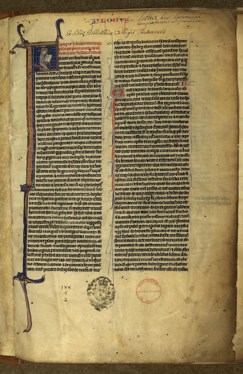 Paris, Bibl. de la Sorbonne, ms. 0010, f. 001 - vue 2