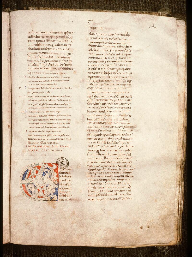 Paris, Bibl. Sainte-Geneviève, ms. 0001, f. 155 - vue 1