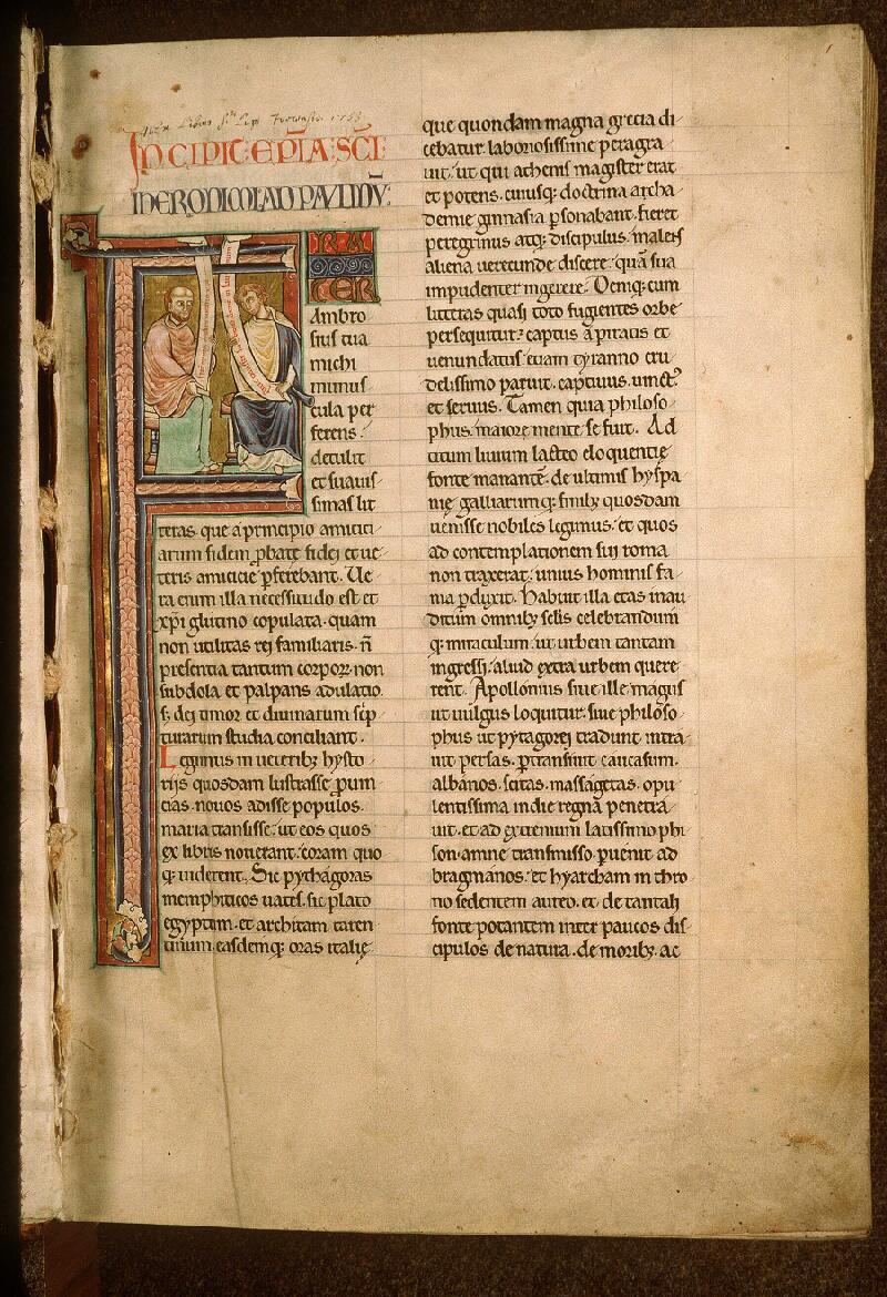 Paris, Bibl. Sainte-Geneviève, ms. 0008, f. 001 - vue 2