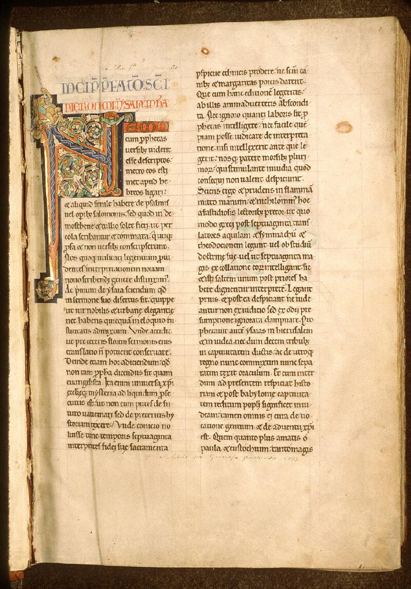 Paris, Bibl. Sainte-Geneviève, ms. 0009, f. 001 - vue 2
