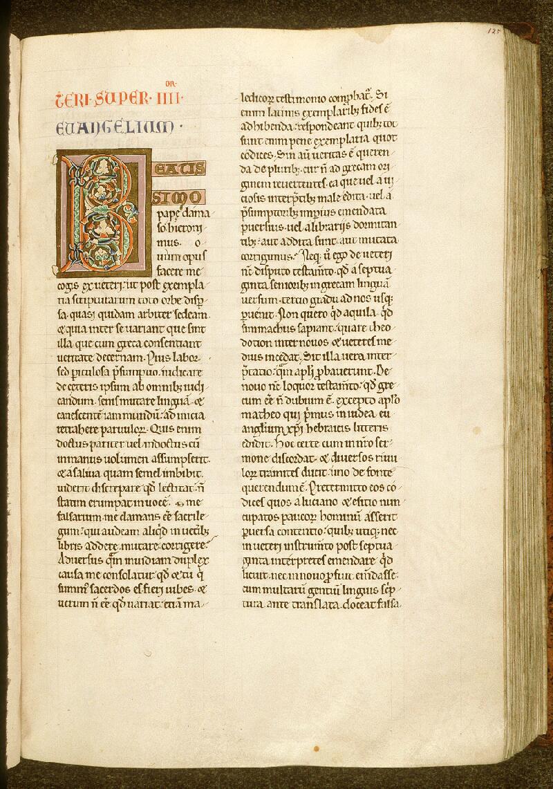 Paris, Bibl. Sainte-Geneviève, ms. 0010, f. 125 - vue 1