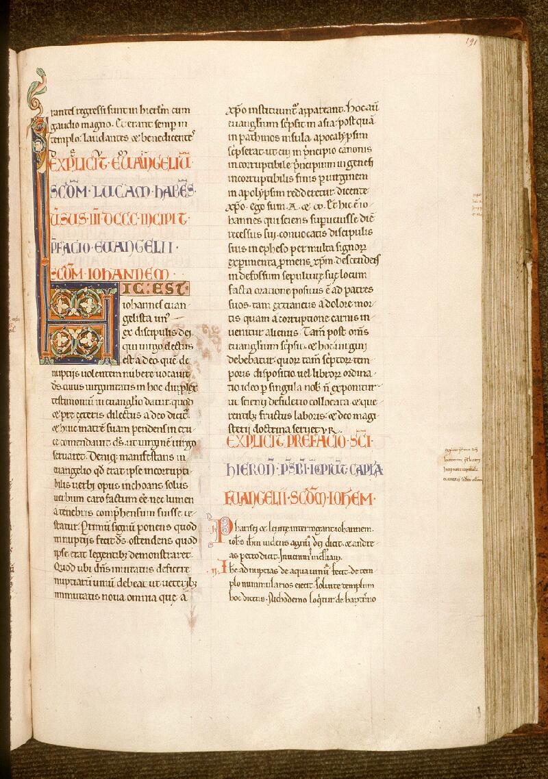 Paris, Bibl. Sainte-Geneviève, ms. 0010, f. 191 - vue 1
