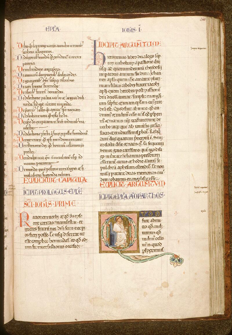 Paris, Bibl. Sainte-Geneviève, ms. 0010, f. 240 - vue 1