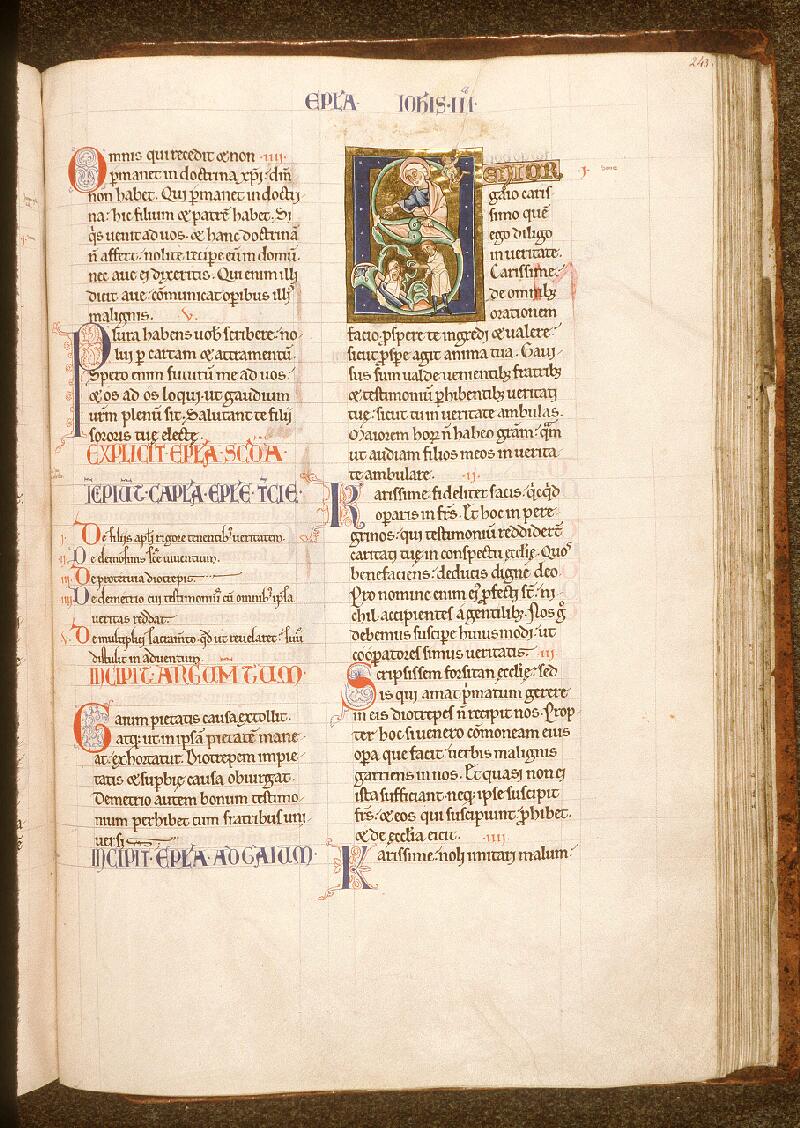 Paris, Bibl. Sainte-Geneviève, ms. 0010, f. 243 - vue 1