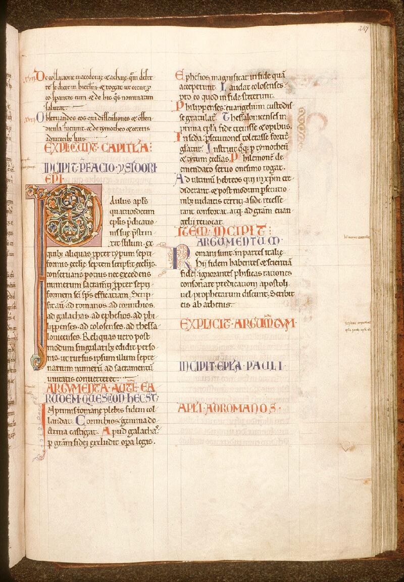 Paris, Bibl. Sainte-Geneviève, ms. 0010, f. 247 - vue 1