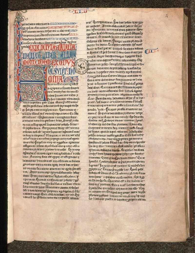 Paris, Bibl. Sainte-Geneviève, ms. 0011, f. 014 - vue 2