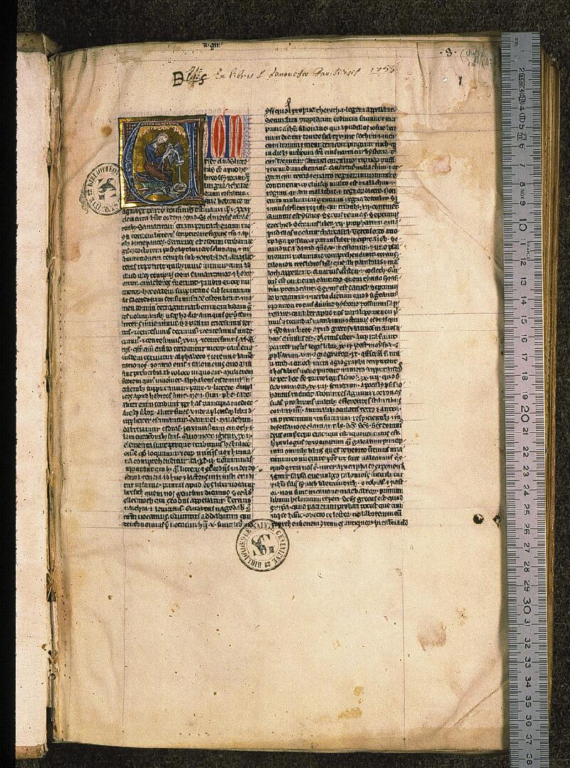 Paris, Bibl. Sainte-Geneviève, ms. 0047, f. 001 - vue 1