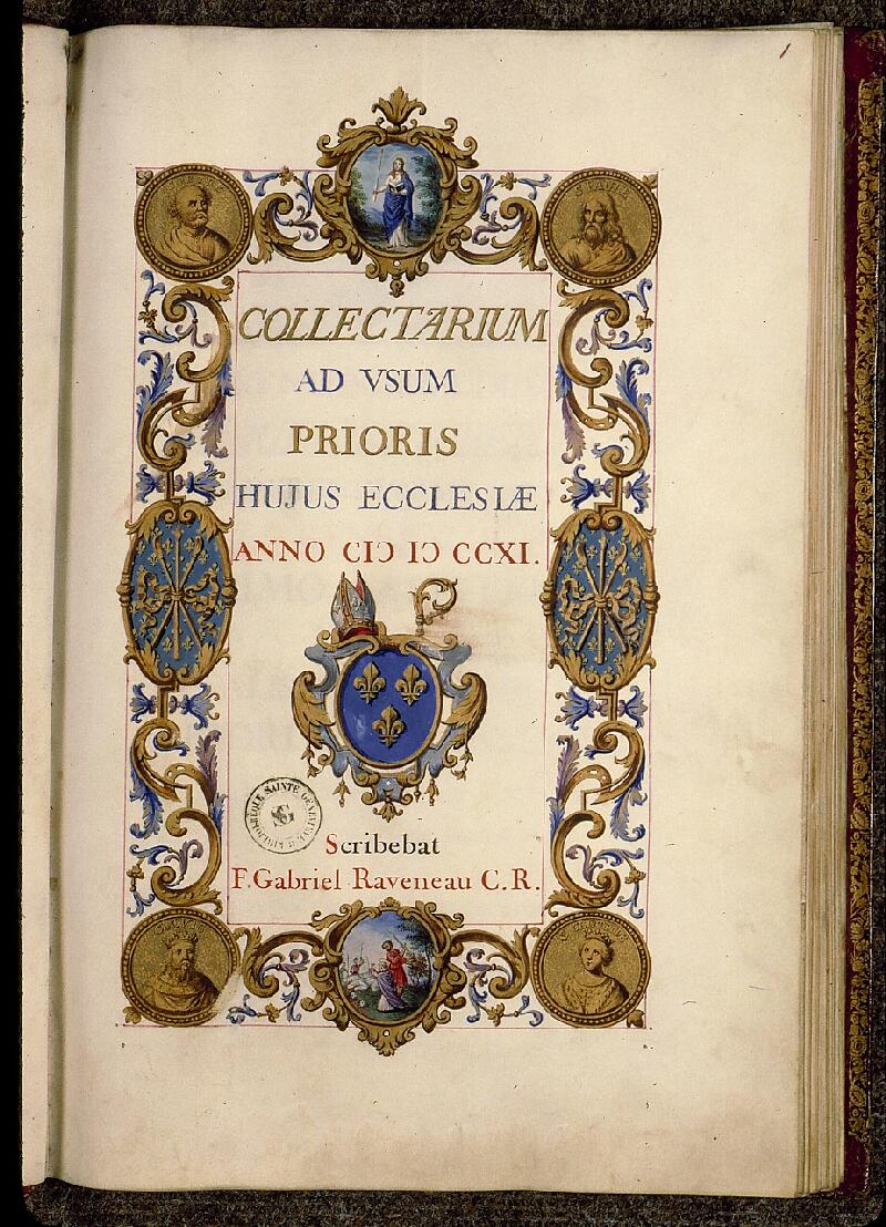 Paris, Bibl. Sainte-Geneviève, ms. 0121, f. 001 - vue 2