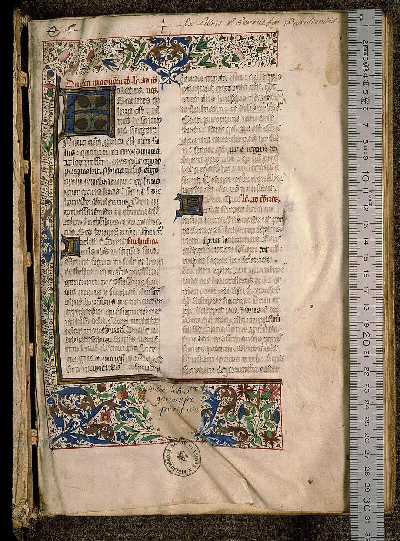 Paris, Bibl. Sainte-Geneviève, ms. 0129, f. 001 - vue 1