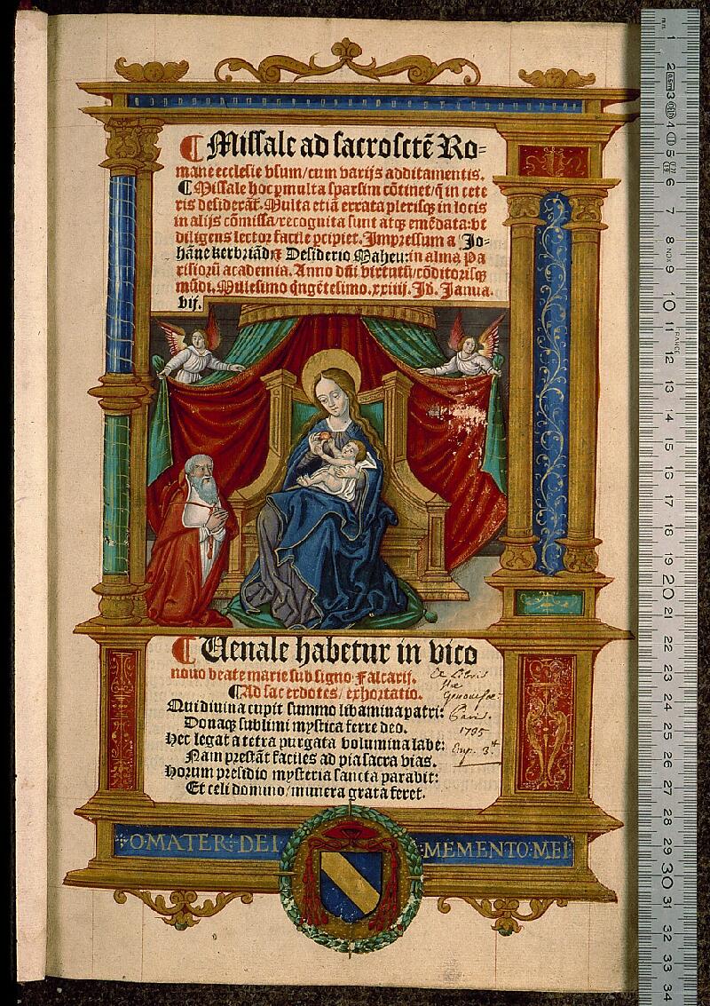 Paris, Bibl. Sainte-Geneviève, ms. 0152, f. 005 - vue 1