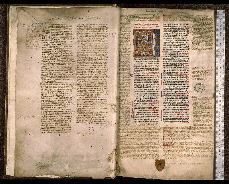 Paris, Bibl. Sainte-Geneviève, ms. 0168, f. 002v-003 - vue 1