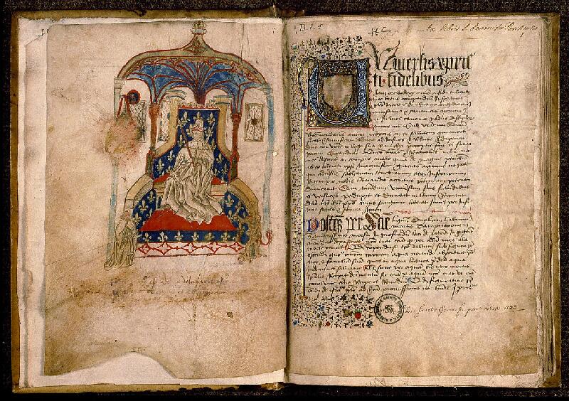 Paris, Bibl. Sainte-Geneviève, ms. 0252, f. 000Iv-001 - vue 2