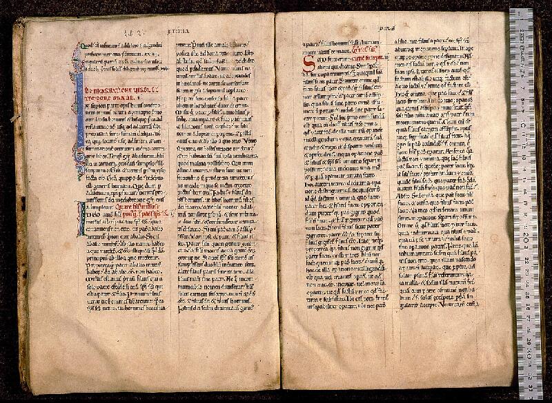 Paris, Bibl. Sainte-Geneviève, ms. 0255, f. 003v-004 - vue 1