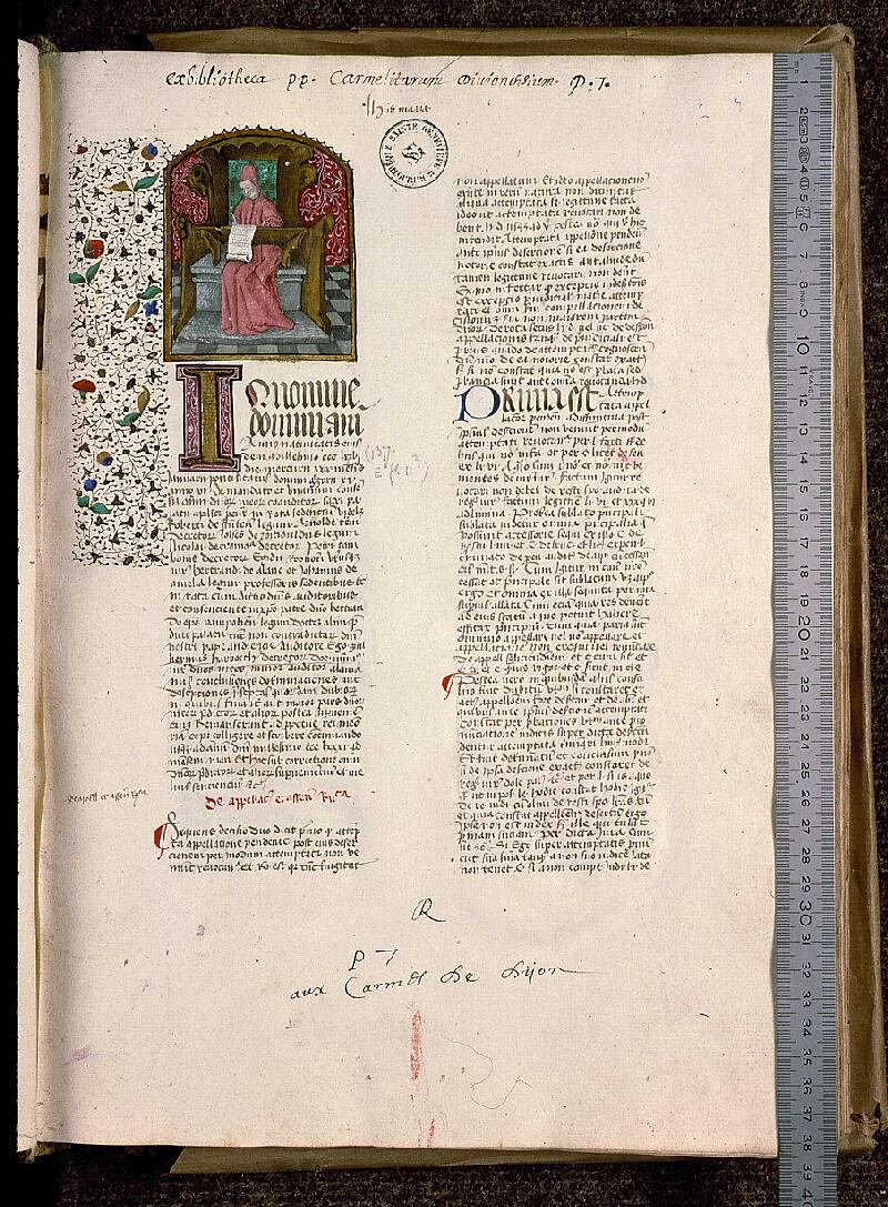 Paris, Bibl. Sainte-Geneviève, ms. 0343, f. 001 - vue 1