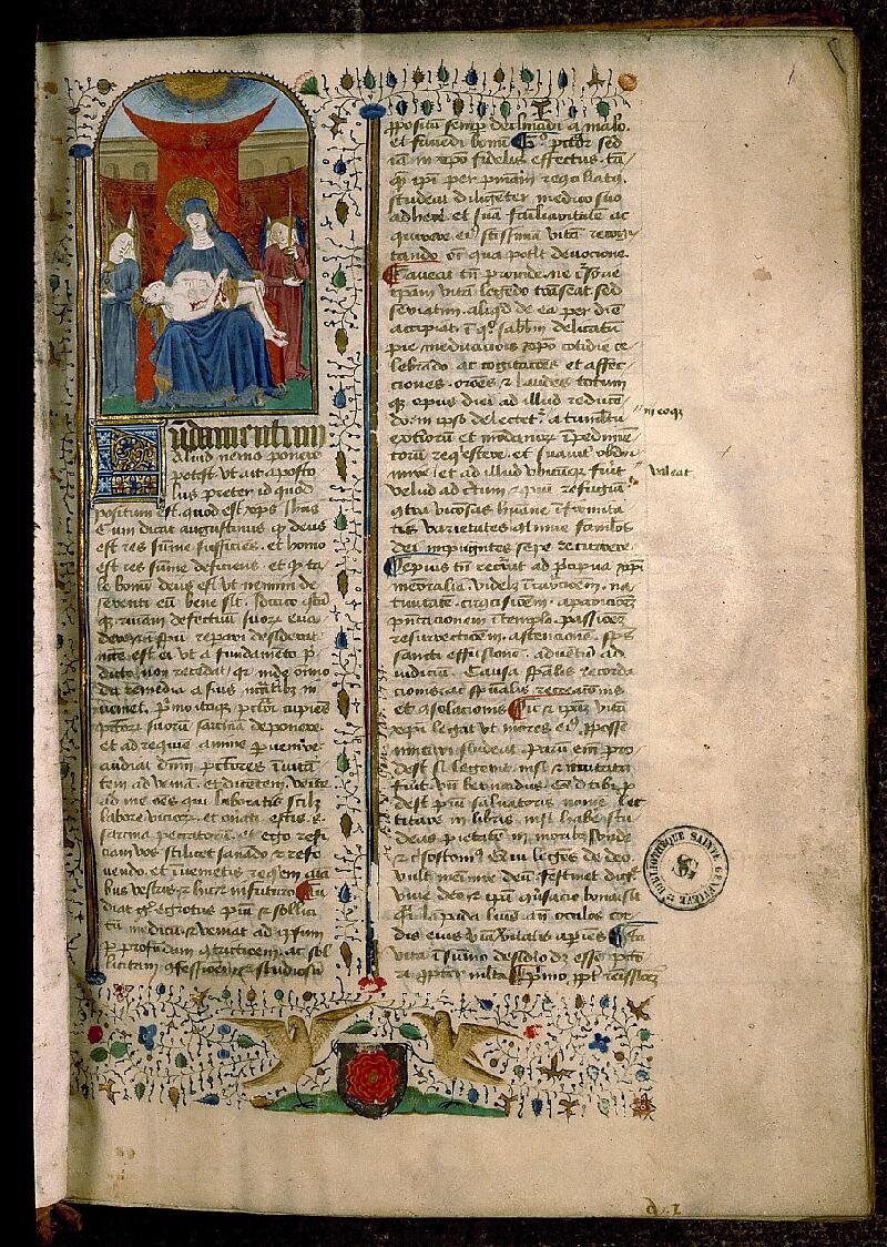 Paris, Bibl. Sainte-Geneviève, ms. 0544, f. 001 - vue 2