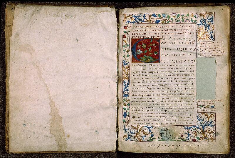 Paris, Bibl. Sainte-Geneviève, ms. 1013, f. 001 - vue 2