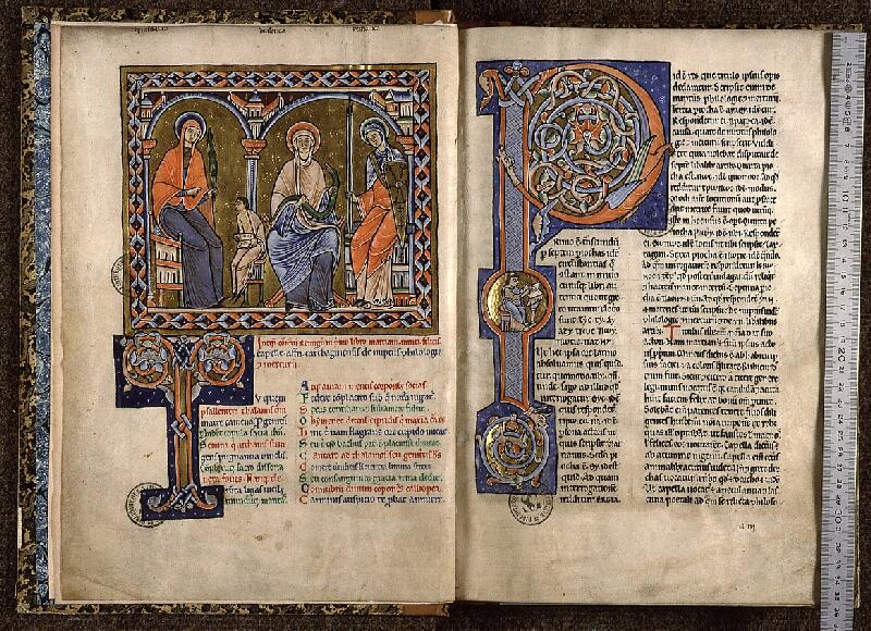 Paris, Bibl. Sainte-Geneviève, ms. 1041, f. 001v-002 - vue 1