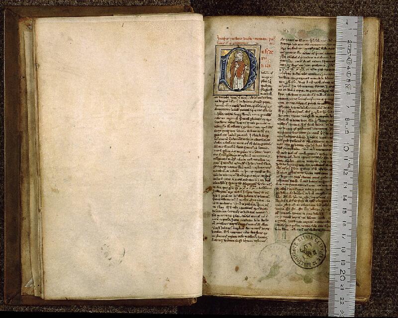 Paris, Bibl. Sainte-Geneviève, ms. 1182, f. 009v-010 - vue 1