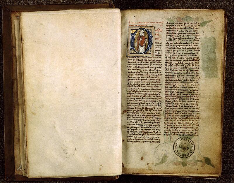 Paris, Bibl. Sainte-Geneviève, ms. 1182, f. 009v-010 - vue 2