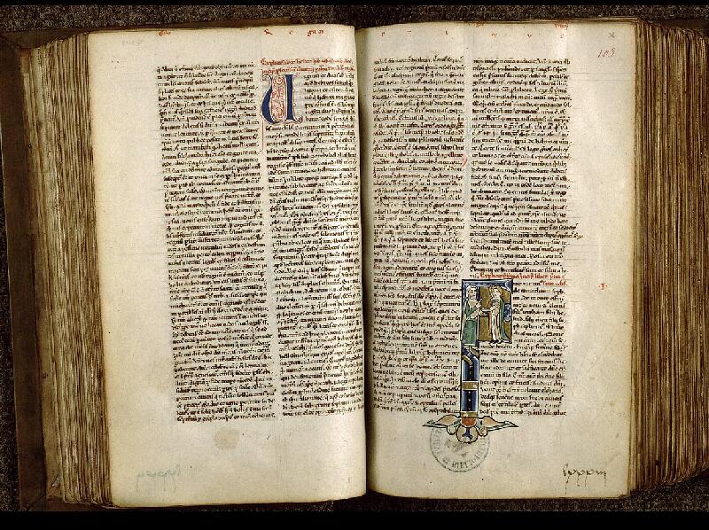 Paris, Bibl. Sainte-Geneviève, ms. 1182, f. 102v-103