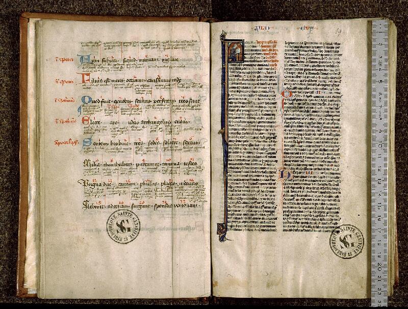 Paris, Bibl. Sainte-Geneviève, ms. 1184, f. 018v-019 - vue 1
