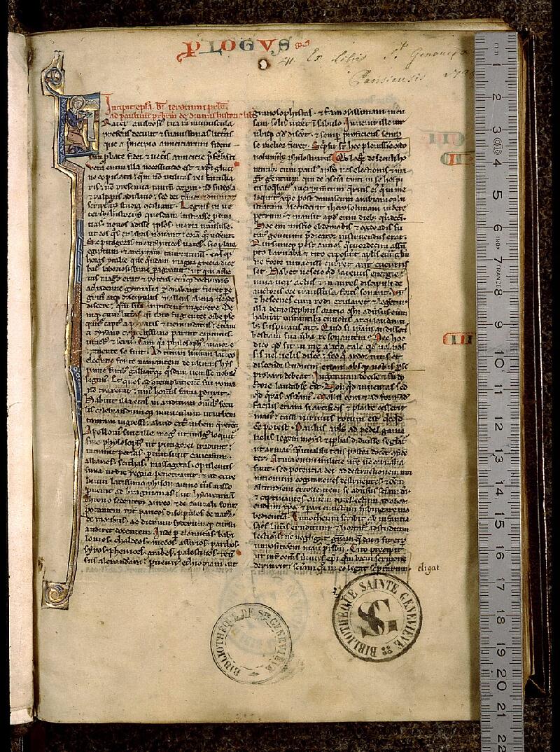 Paris, Bibl. Sainte-Geneviève, ms. 1185, f. 003 - vue 1