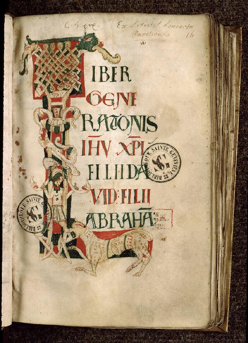 Paris, Bibl. Sainte-Geneviève, ms. 1189, f. 016 - vue 1