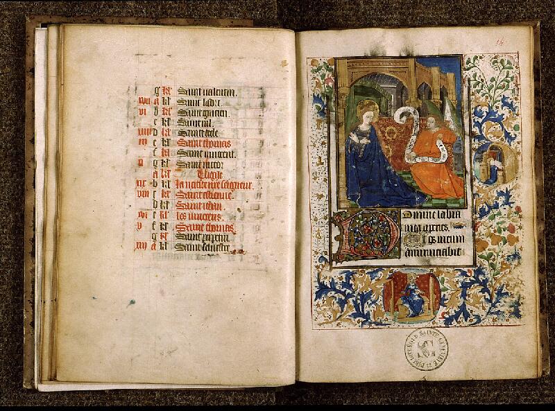 Paris, Bibl. Sainte-Geneviève, ms. 1277, f. 013v-014 - vue 2