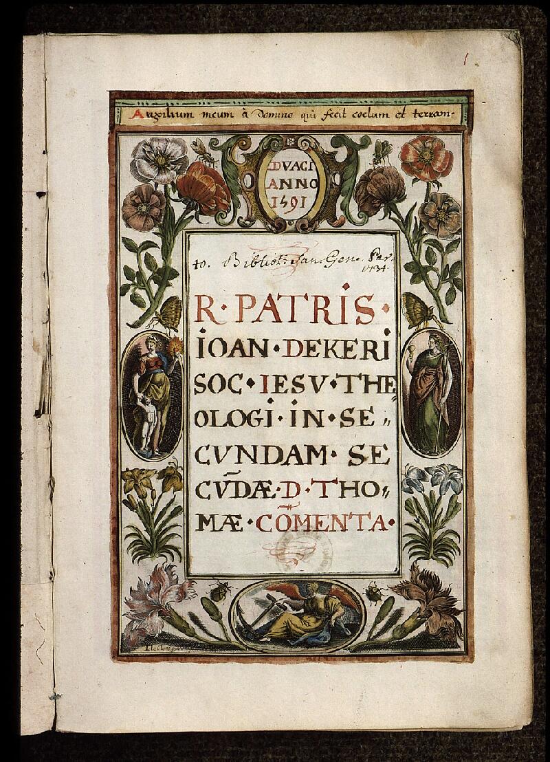 Paris, Bibl. Sainte-Geneviève, ms. 1413, f. 001 - vue 2