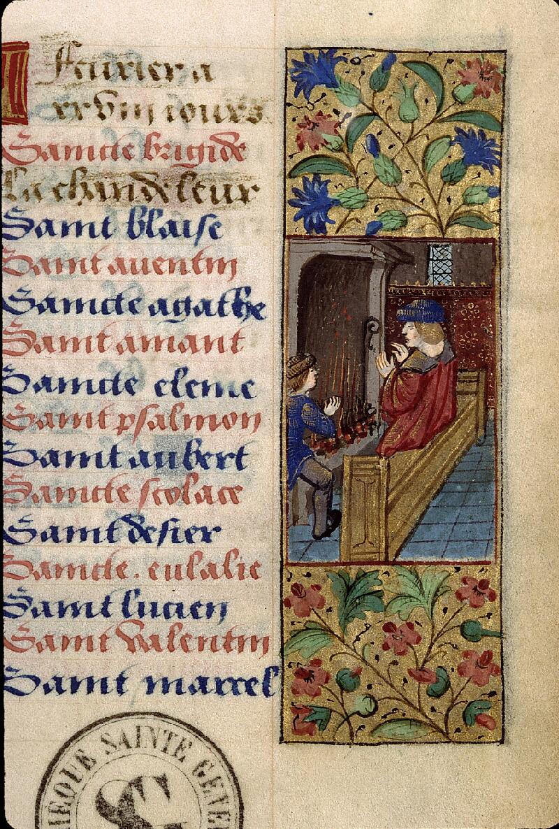 Paris, Bibl. Sainte-Geneviève, ms. 2696, f. 002