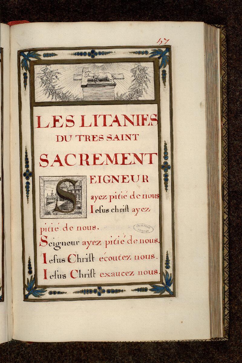 Paris, Bibl. de l'Institut de France, ms. 0003, p. 057